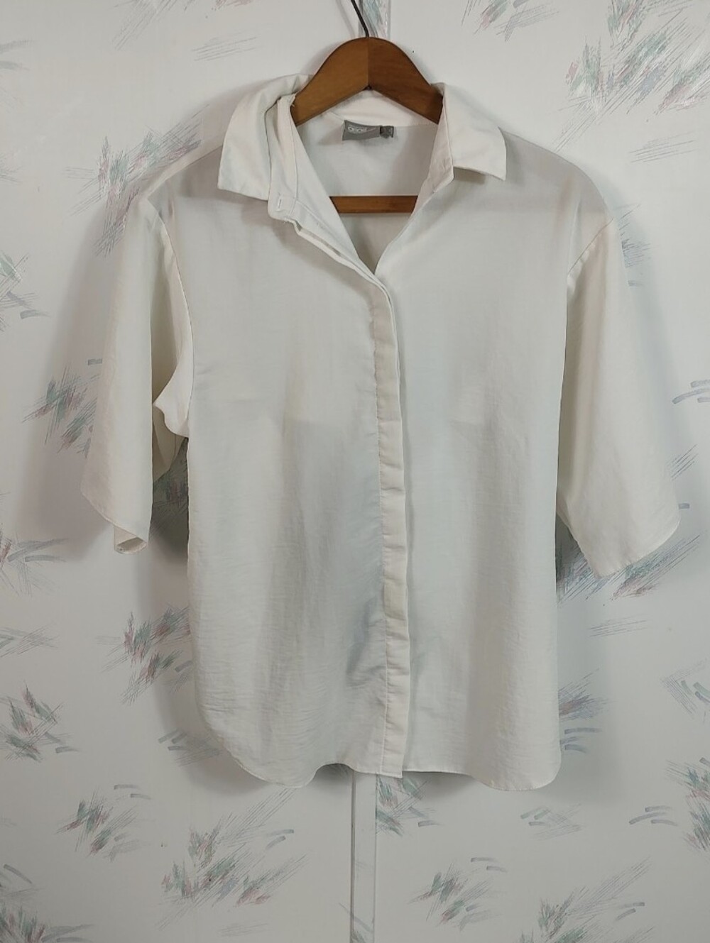 ASOS Whitw Button Down Shirt Short Sleeve 4